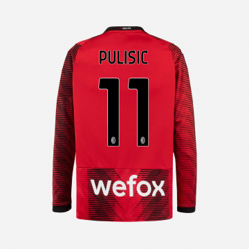 Puma A.C. Milan 23/24 Long Sleeve Home Jersey #11 Pulisic - Red / Black